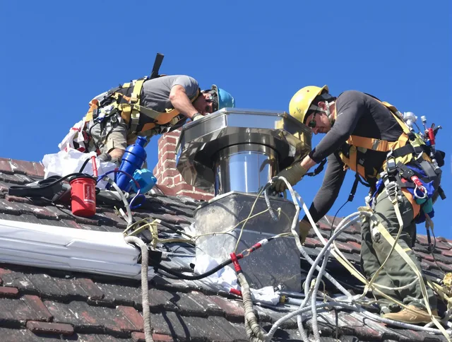 Protective chimney cap installed by Holliston Chimney Sweep in Holliston, MA