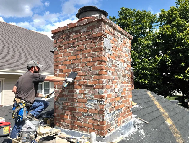 Completed chimney rebuild by Holliston Chimney Sweep in Holliston, MA