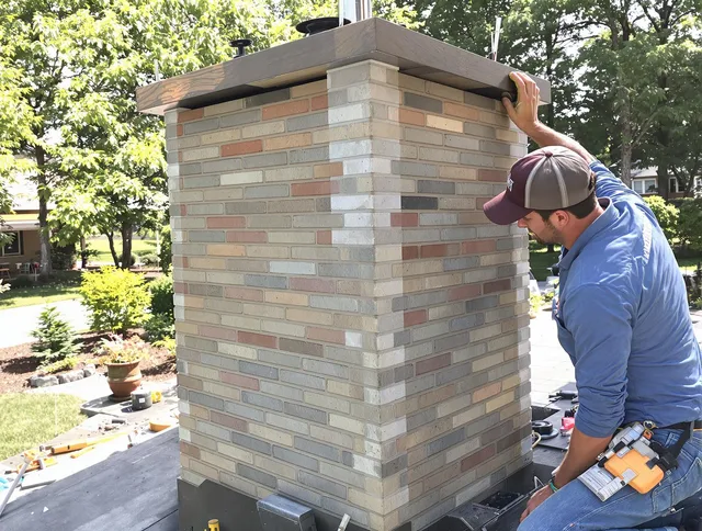 Holliston Chimney Sweep completing a modern chimney remodel in Holliston, MA
