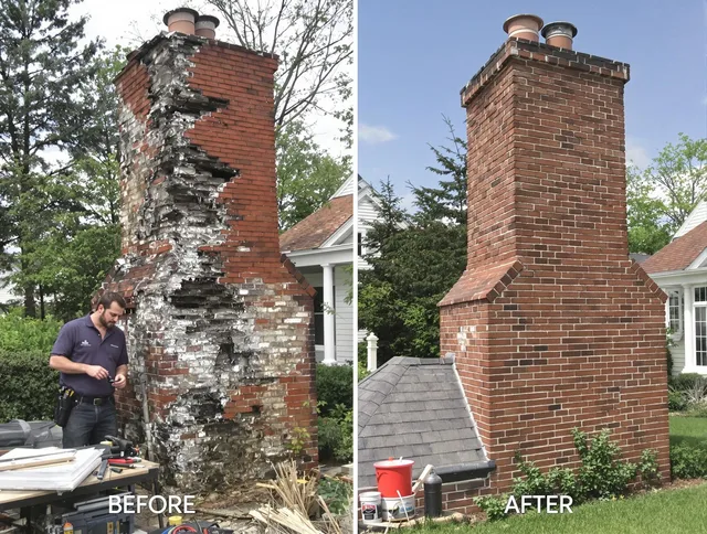 Holliston Chimney Sweep performing a full chimney restoration in Holliston, MA