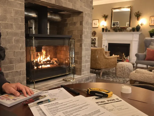 Holliston Chimney Sweep verifying fireplace safety measures in Holliston, MA